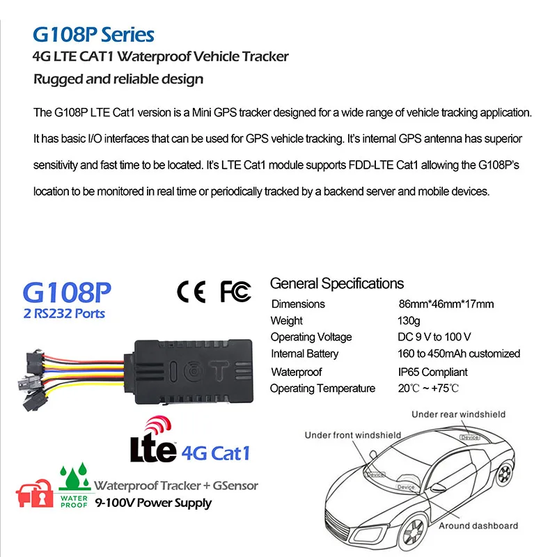 Недорогой водонепроницаемый пыленепроницаемый умный беспроводной GPS-трекер CST MobicomIOT 4G LTE Micro Mini для мотоцикла автомобиля транспортного