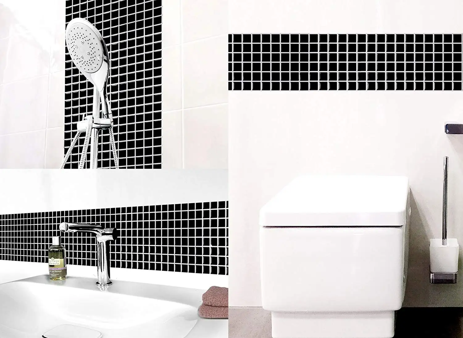 Wall Tile Vinyl Decals Panels Boards 3D  Peel and Stick Wall Tile Cut into small piece  Adhesive Mosaic Wall Tile 25.3*3.7 CM