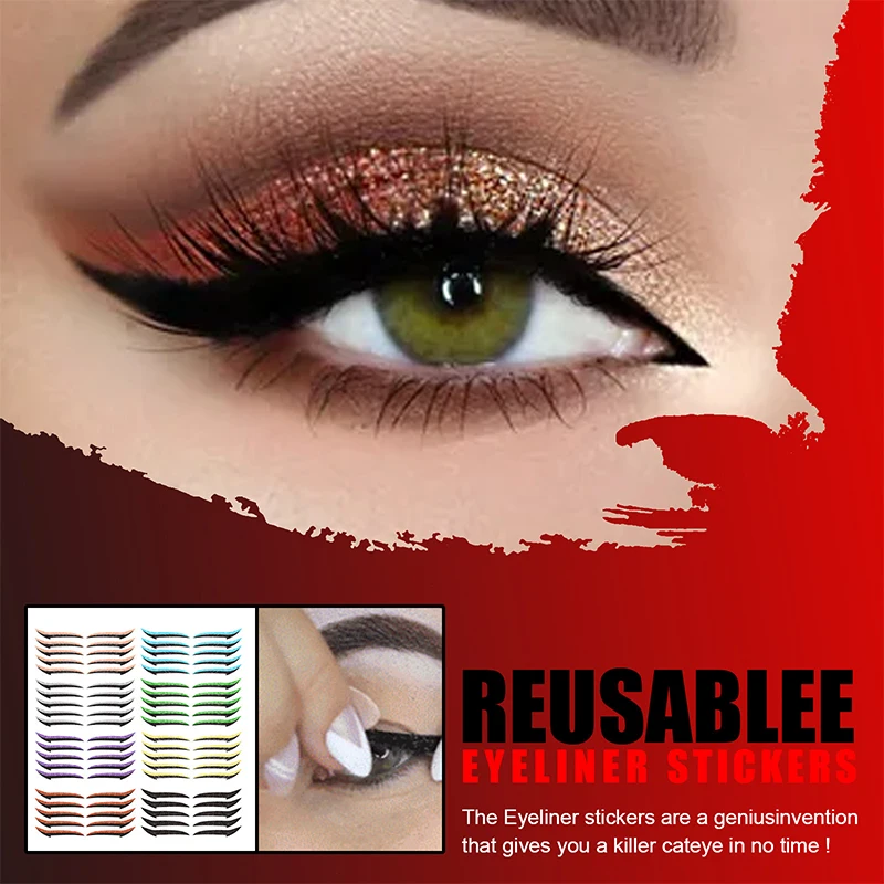 Glitter Eyeliner Stickers Eye Line Strip Sticker Eye Makeup Tool Waterproof Eyeliner Stickers For Eyes Dress Up