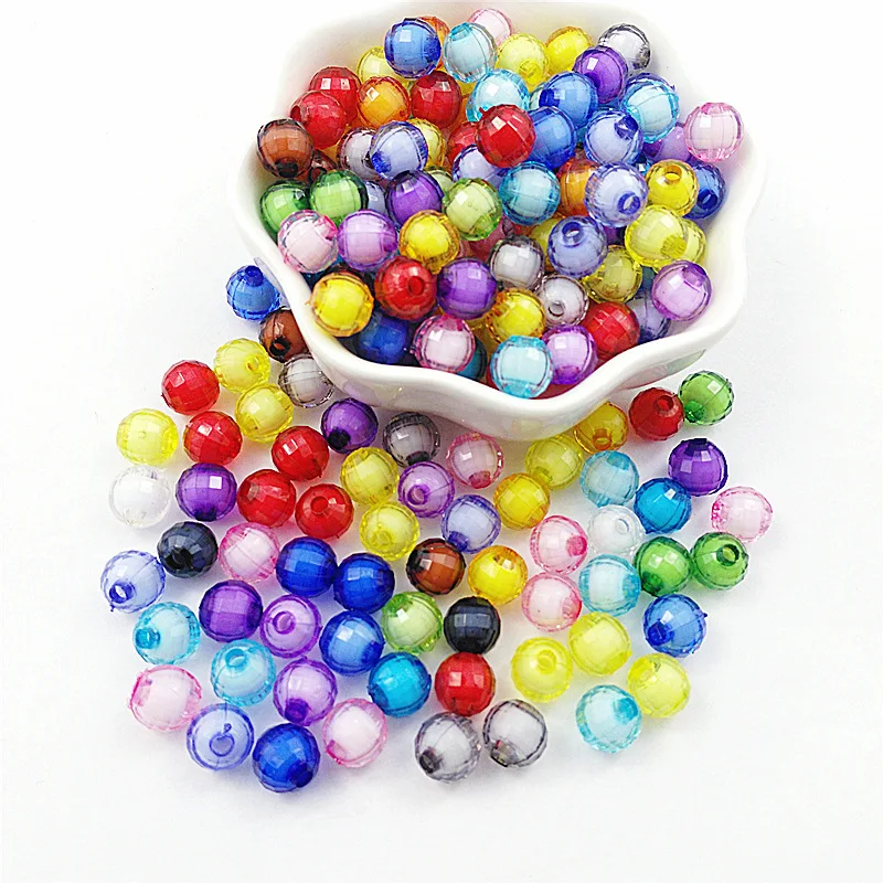 Wholesale Fashion DIY Colorful Acrylic Loose  Round glass beads in Beads charms for jewelry making