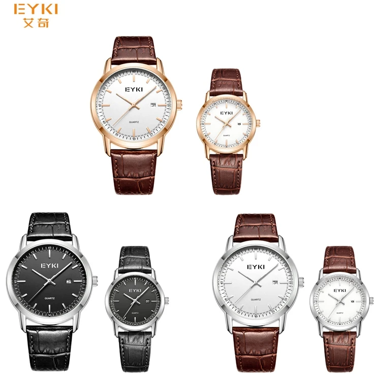 EYKI E1151 Leather Strap Latest Couple Excel Watches Japan Quartz Atm Unisex Watch