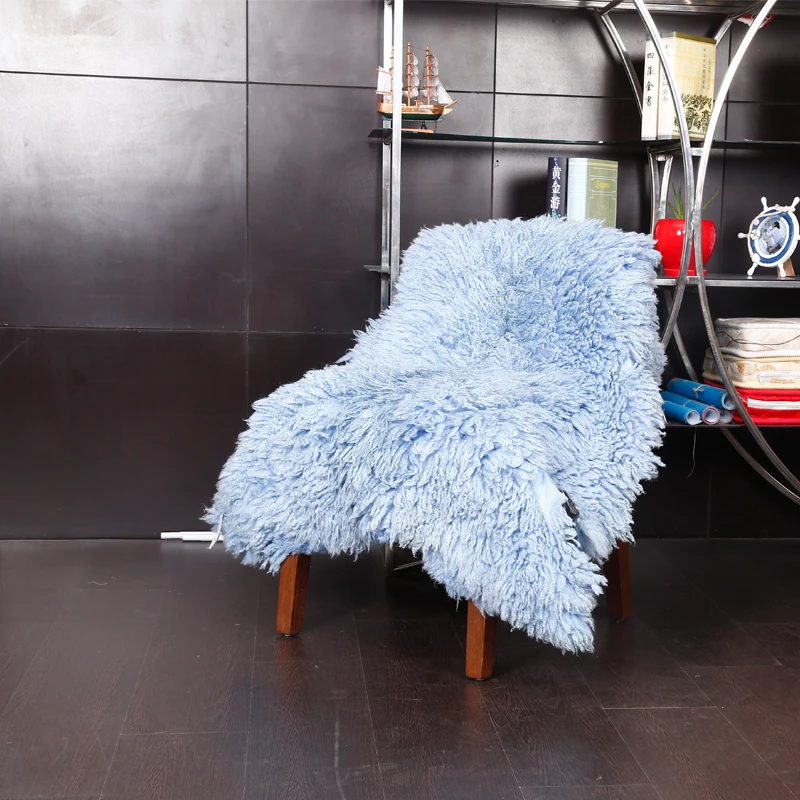 rectangle rounded Faux Fur Rug Custom Luxury Faux Sheepskin Fur Carpet and Rug