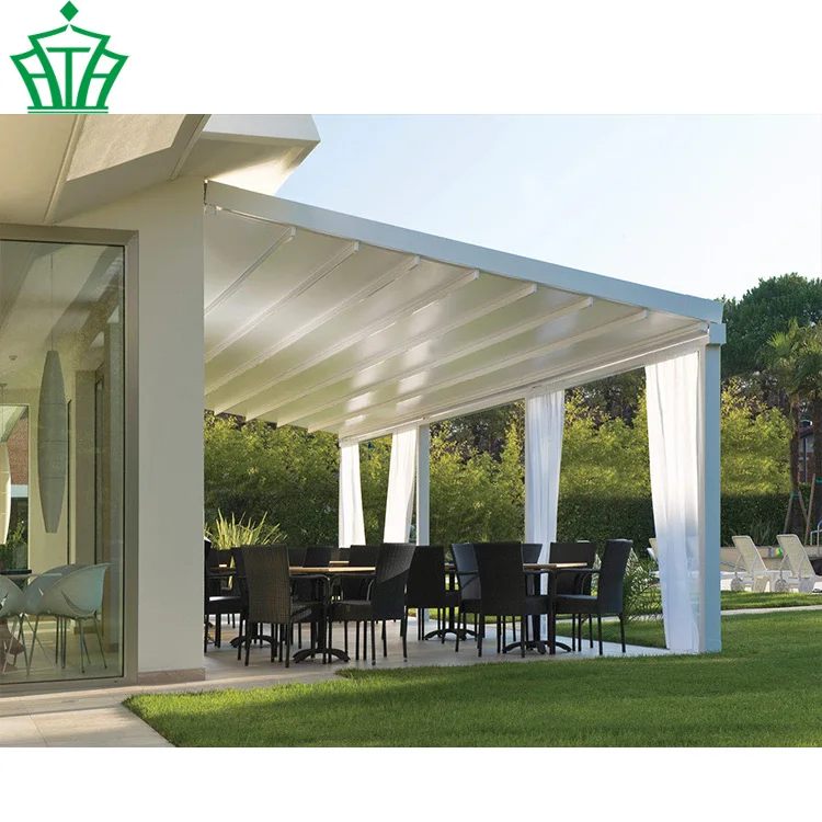 Folding Deck Retractable Corridor Conservatory Outdoor Collapsible Awning Pergola