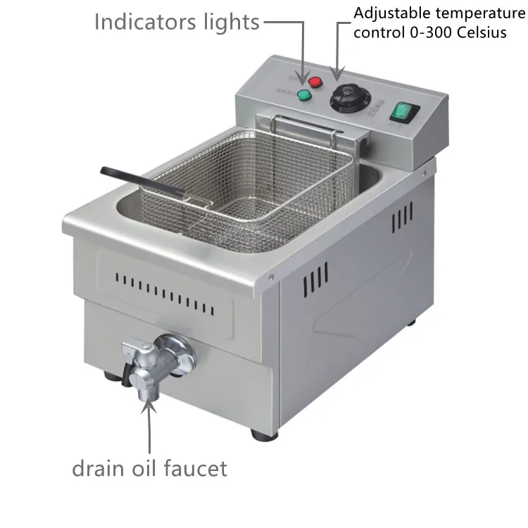 New Arrive Tabletop Fried Chicken Fryer Deep Fryer Commercial Machine New Product 2020 Stainless Steel Provided 220V 6 Months