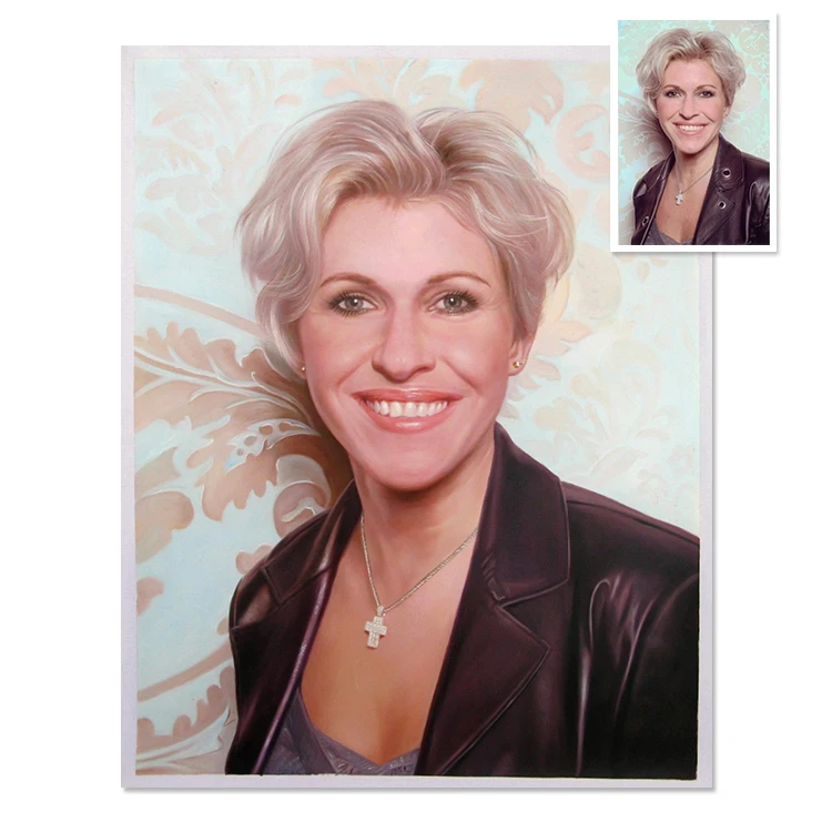 High Quality Handmade Woman Portrait Pictures Realistic Oil Painting Figure Art From Photo
