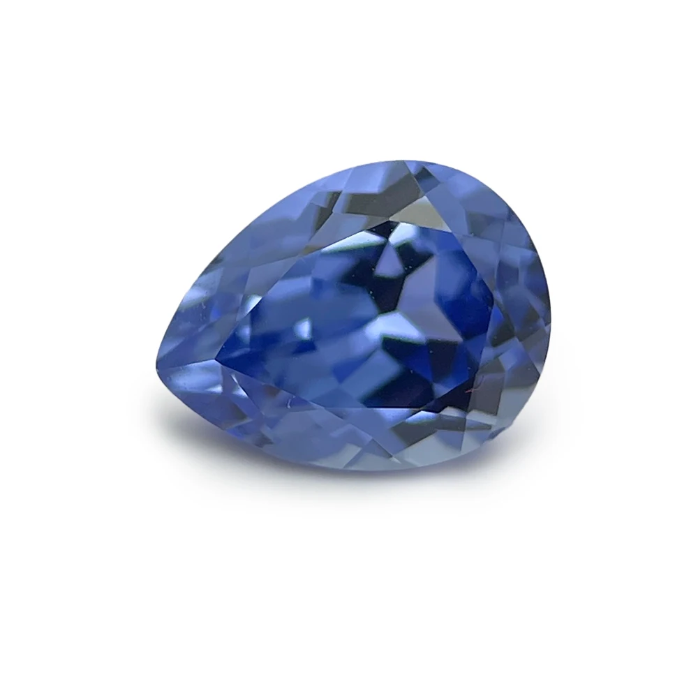 Lab Grown Gemstone Wholesale Loose Gemstones Pear Cut Cornflower Blue Sapphire For Making Jewelry
