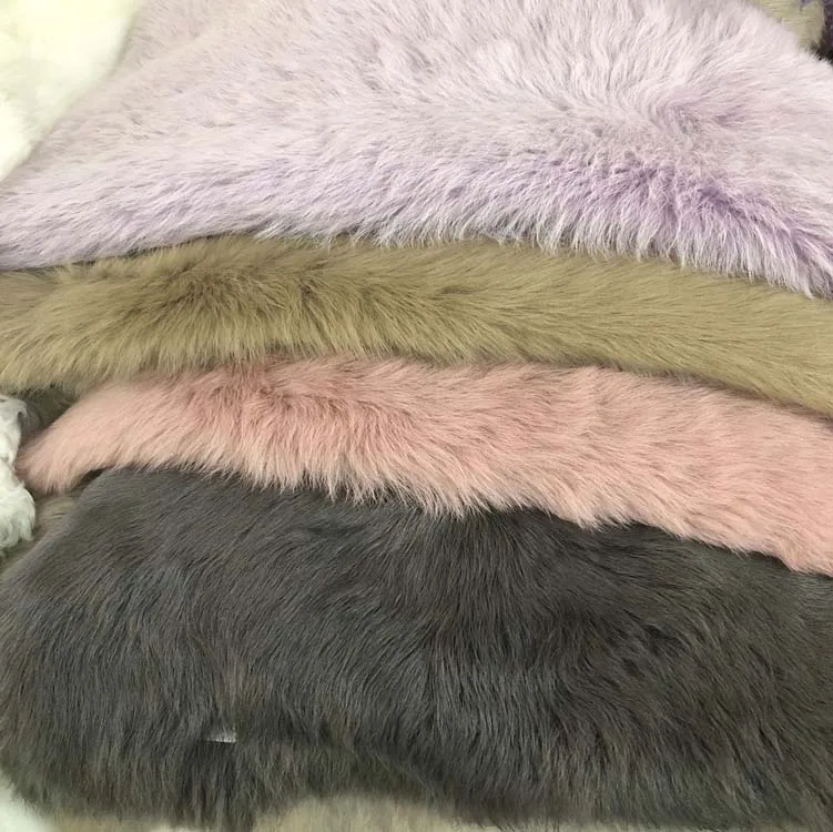 Animal skin sheepskin fur fabric for clothing long fur for shoe lining  Long Curly Fur  Hide Straight wool