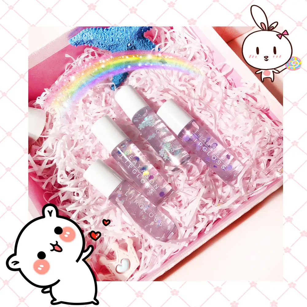 
OEM lipstick partner Moisturizing Lip Oil Transparent Lip Gloss Anti Dry Cleaner Colorless Glitter Lip Pearlescent White Primer 