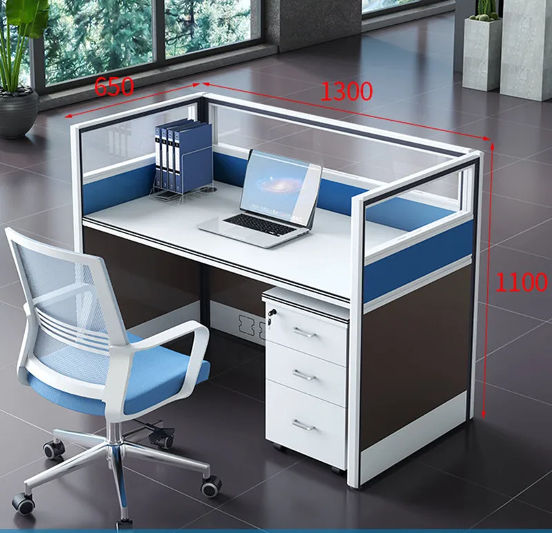 Wholesale Modern Design Single Person Office Computer Workstation Desks Table for Office Furniture Include Locker and Chair