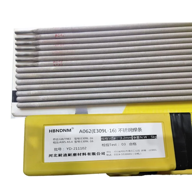 free sample  A407 Cr26Ni21 stainless steel welding electrode Aws a5.4 e310-15 e310-16