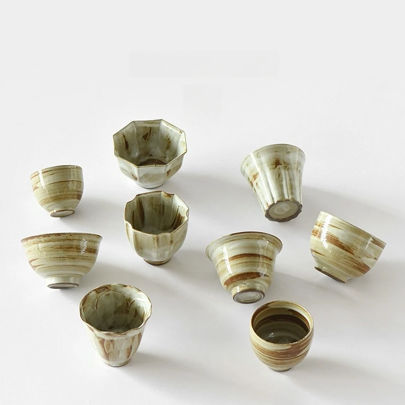 MSH Laser Engraved Logo Wabi-Sabi Zen Design Japanese Style Pottery Fruit Tea Cup