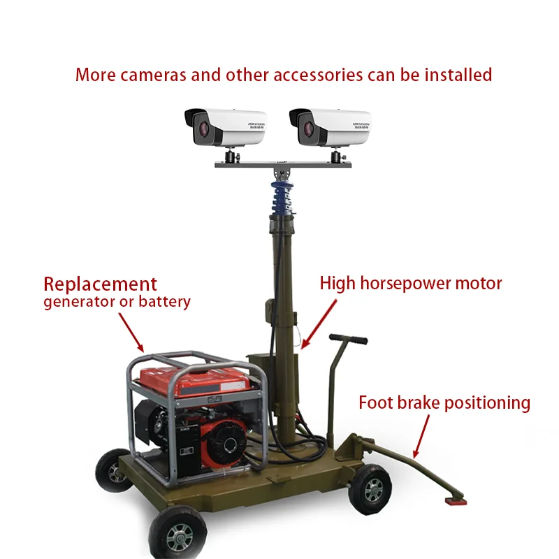 YangBo 5m 6m 10m 15m 20m 30m Telescopic Cctv Camera  Mast Pole Telecommunication Antenna Telescopic Mast