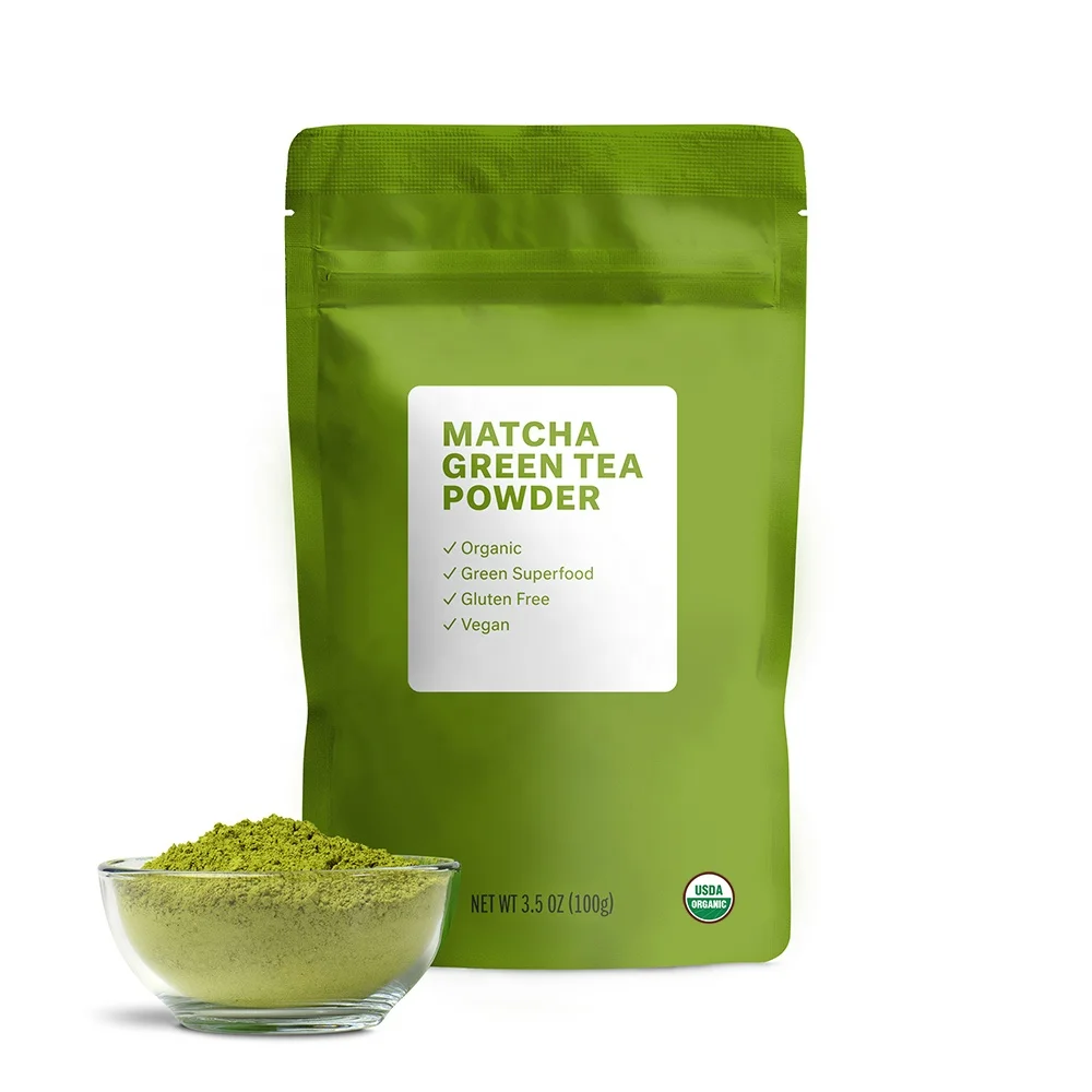 Certified Organic 100% Ceremonial/Culinary Grade Pure Matcha Green Tea Powder Bulk Green Tea Matcha Tea Powder