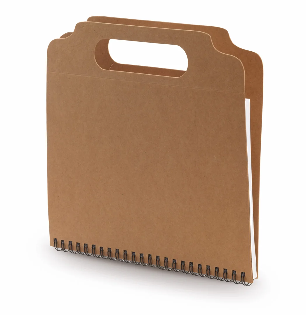 ECO FRIENDLY PROMOTIONAL SPIRAL KRAFT PAPER COVER STICKY NOTEPAD STATIONERY SET FOR OFFICE SUPPLYING