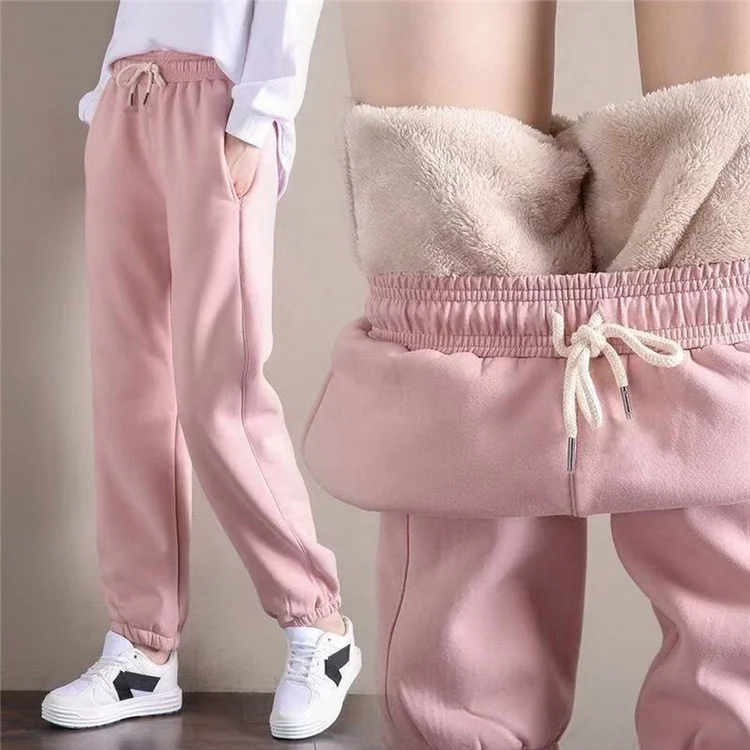 2021 Winter Women Gym Sweatpants Workout Fleece Trousers Solid Thick Warm Winter Female Sport Pants Running pants