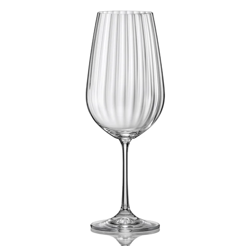 Bohemia Burgundy Crystal Red White Wine Goblet OEM Logo Personalized Mouth Blown Lead-Free Crystal Clear Bordeaux Wine Glass