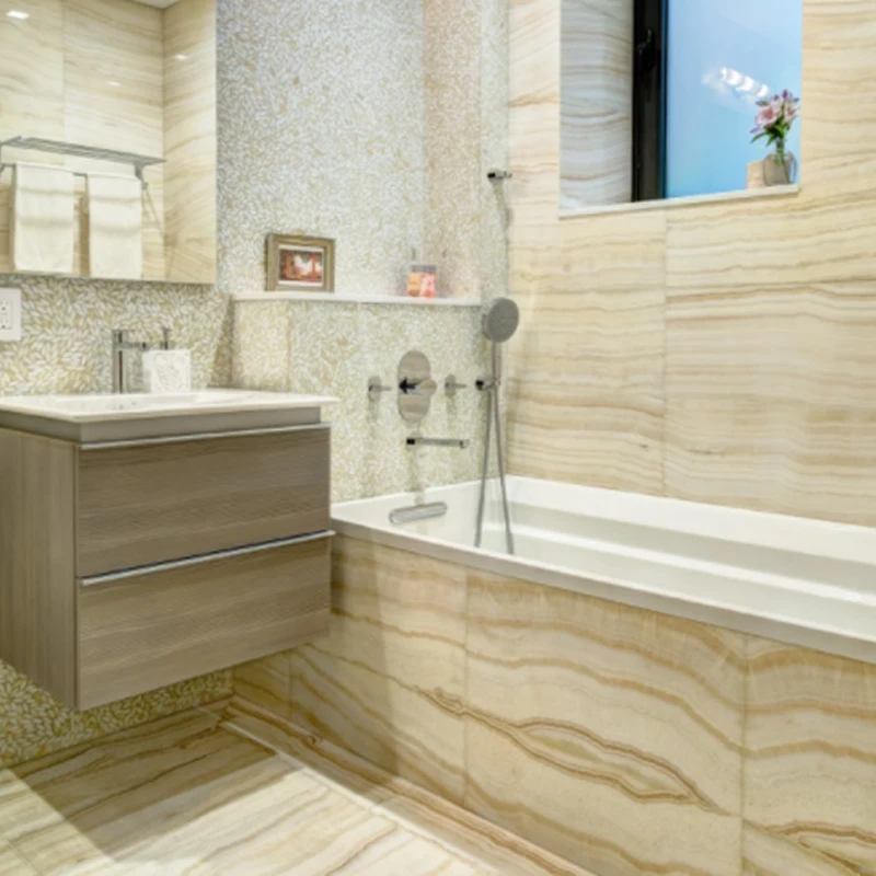 GOLDTOP Backlit Onyx Wall Panel Natural Straight White Wood Vein Marble Onyx Vanilla Onyx Slab