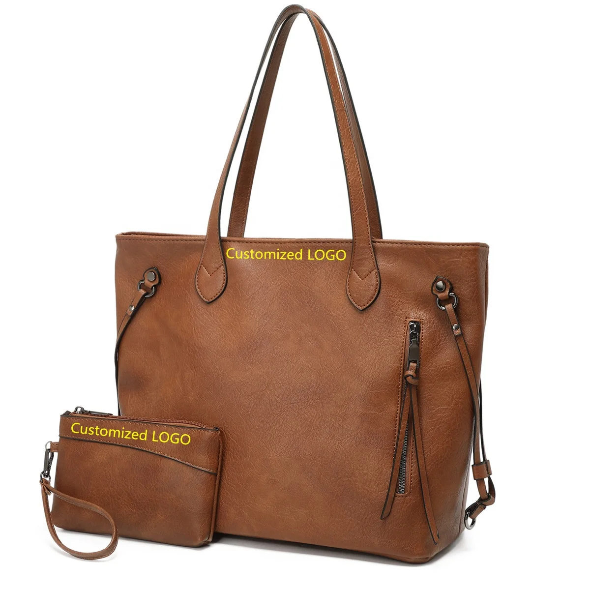 Factory Custom LOGO Amazon Hot  Women Tote Shoulder Bag Large Capacity Luxury Leisure Leather Handbag Shopping Tote Lady Purse