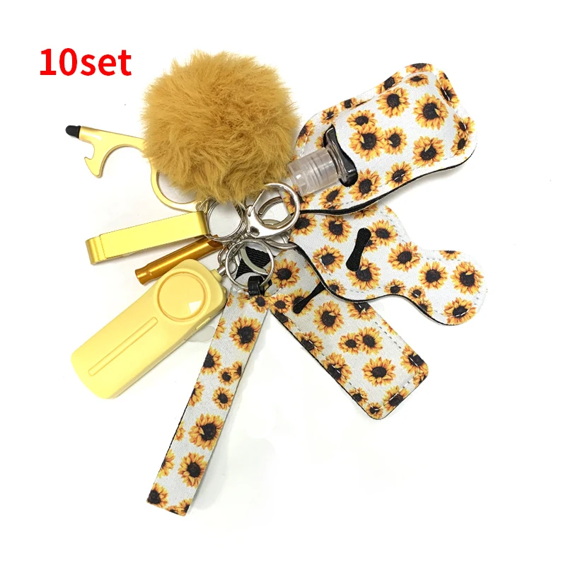 10Pcs Kit De Defensa Personal Sonido Alarma Llavero Defensa Personal Mujer Por Mayor Articulos Set Rompe Vidrios