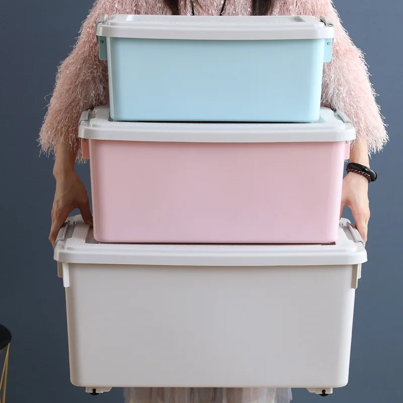 Colorful Plastic Storage Bin Multipurpose Storage Box For Food Clothes Sundries
