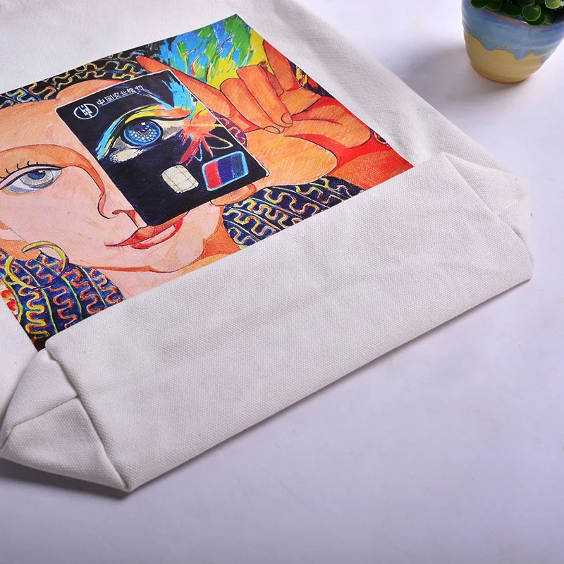 Wholesale Custom Printed customized recycle organic cotton canvas tote shopping bag with logo promotional supplier