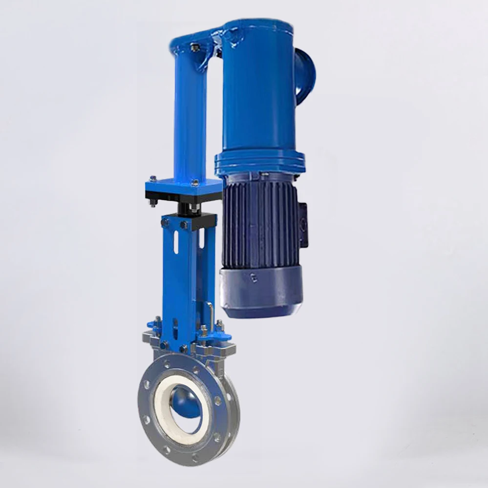 PN10 10 inch Pneumatic ceramic Knife Gate Valve WCB SS304 Pneumatic cylinder Air Control wafer Knife Gate Valve