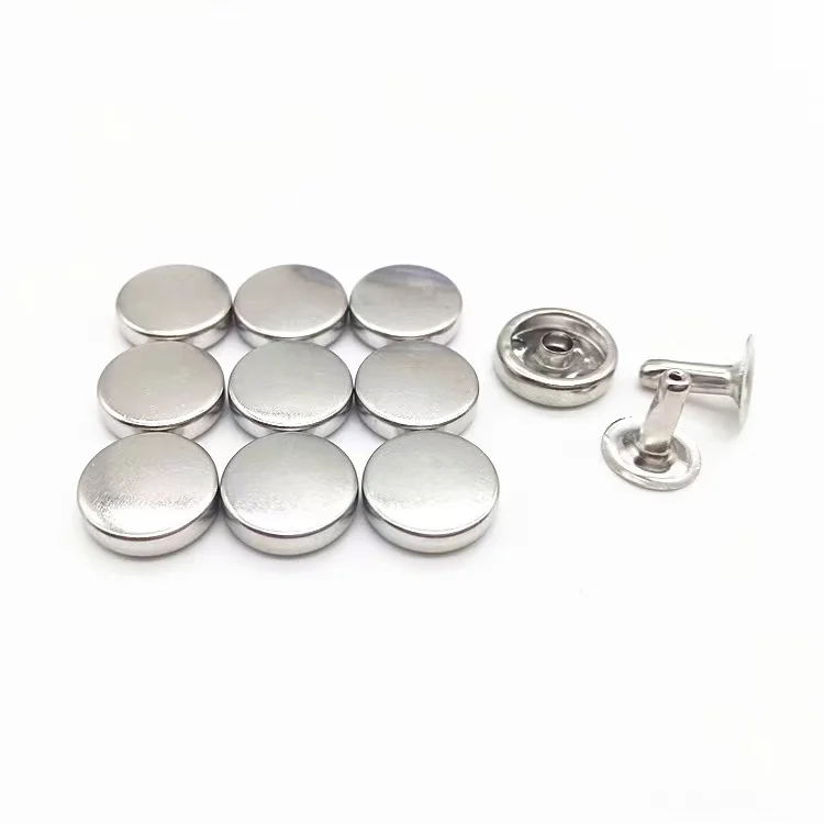 bag accessories flat head double layer metal rivet copper brass metal rivet For Handbag belt bag