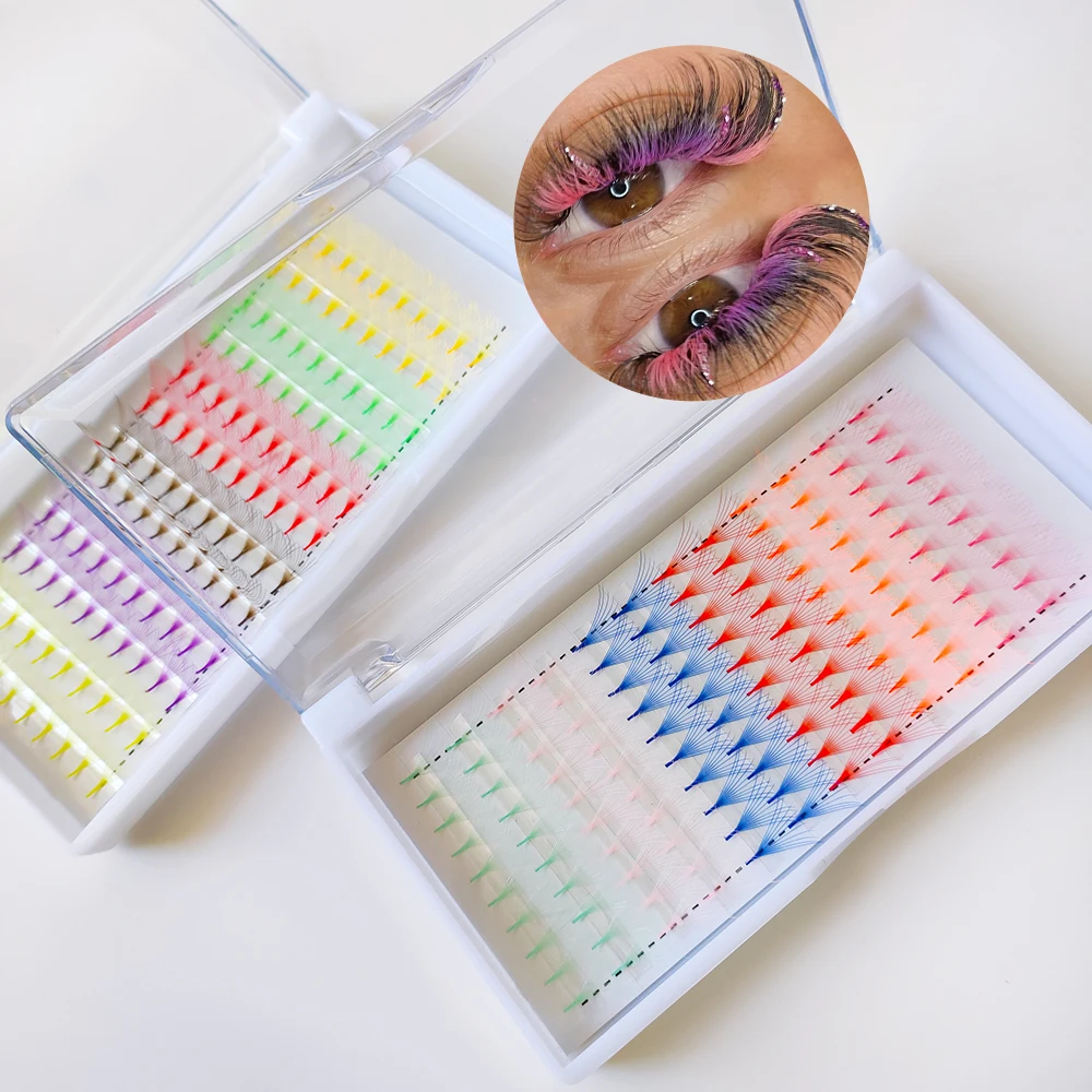 Wholesale Handmade Mix Length Line Promade Fans 3D-14D Loose Premade Volume Fans Pointy Base Eyelash Extensions