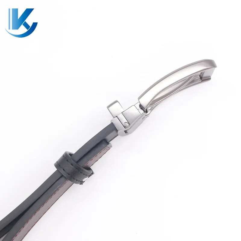 Dress Leather Belt for Man New Design 3.2CM Cognac and Black Reversible Genuine Leather Belts for Men with Rotated Buckle