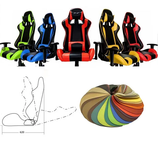 Durable Wear-Resistant Super Soft Racing Seats Black Red PU car seats