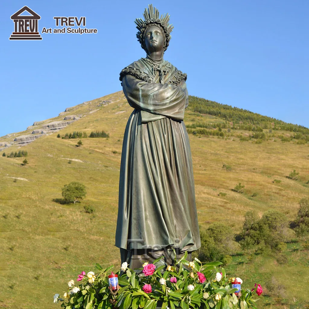 Custom Religious Cast Metal Mary Maria Brass Classic Bronze Sculpture For Church