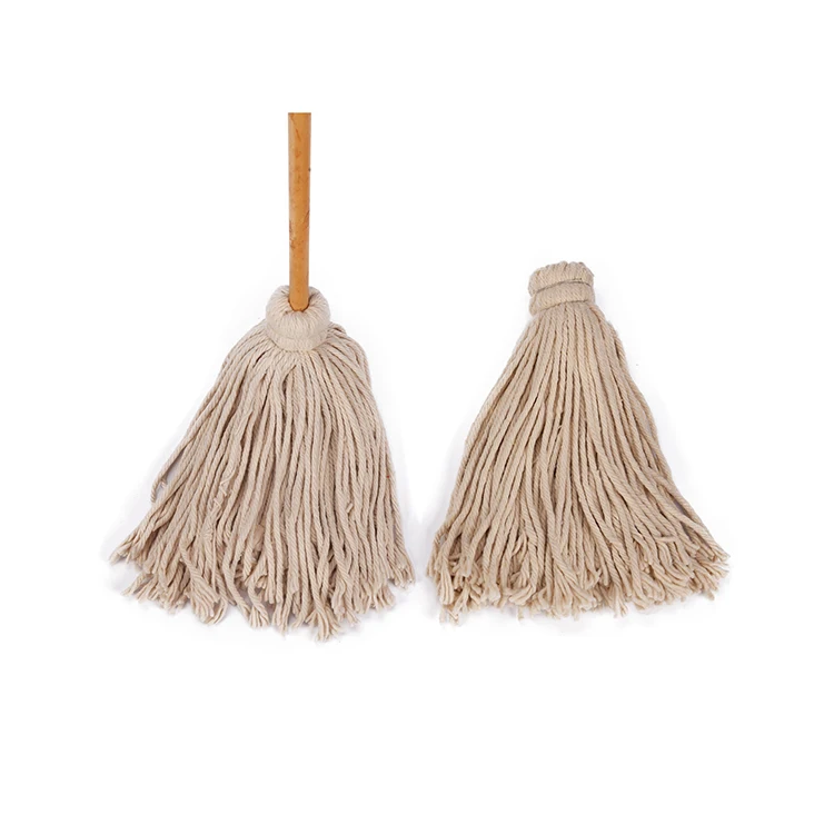 Wholesale Manufacturer Cheap Mop with Stick Recycled Cotton Yarn Wooden Stick Mop