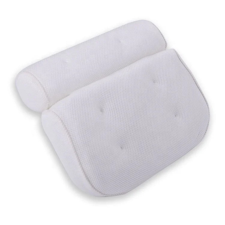 
Shinnwa white 3d mesh spa bath pillow bathpillow headrest with 6 suction cups 