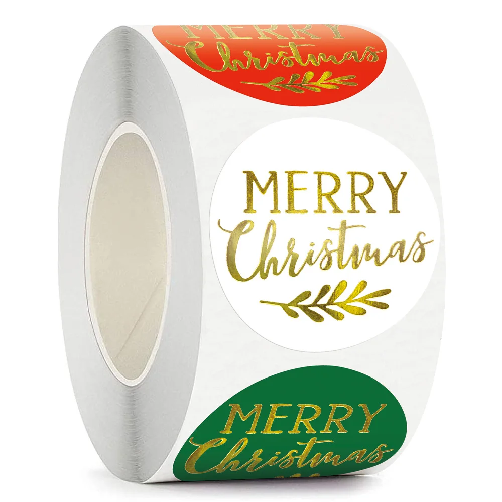 Christmas Noel Words Decorative Stickers Wrapping Gift Box Label Xmas Tags Merry Christmas Holiday Stickers