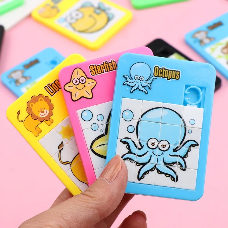 Wholesale Plastic Cartoon animal Plastic Jigsaw Puzzle Promotional Gift kindergarten Toy Huarong Road Educational Puzzle For Kid