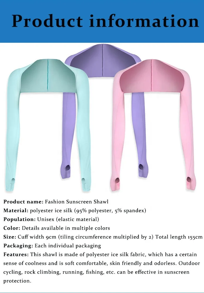 sleeves arm cover shoulder cooling shawls arm sleevewith Finger Hole