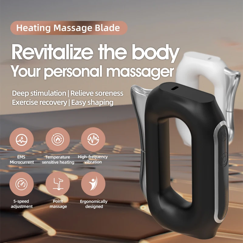 Custom KC Battery Deep Tissue NMES Myofascial Massager blade Physical Therapy Electric Gua Sha Scraping Massage Tool