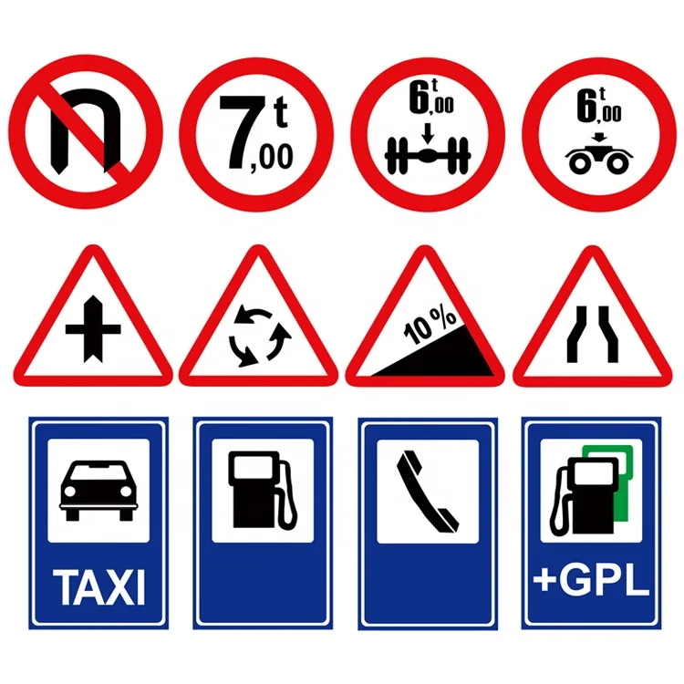 Индивидуальный дорожный предупреждающий знак безопасности, Алюминиевые профильные дорожные знаки