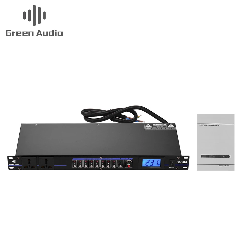 GAX-1028 Профессиональный 10 каналов DJ звуковая система sequencer контроллер стабилизатор напряжения Регулятор питания ЖК-дисплей