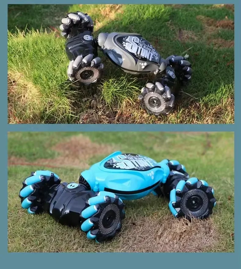 Kids 4WD Gesture Sensing Torsion Car Charging Motion With Lights RC Stunt Drift car Toy Remote and watch control Morphing Car