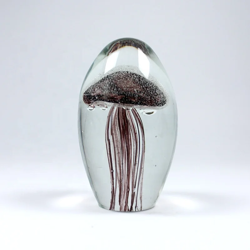 Wholesale medium hand brown glass jellyfish paperweight