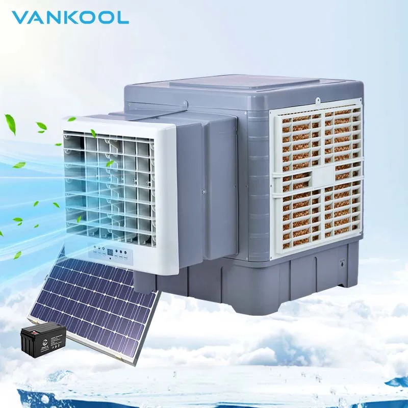 solar ac dc air conditioner window evaporative cooling 6000cmh solar powered wall mounted water air cooler fan