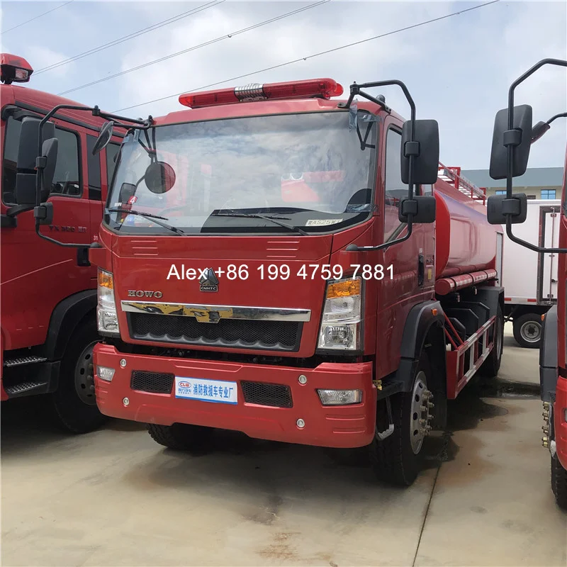4x2 7cbm RHD LHD Sinotruck water tanker fire fighting truck