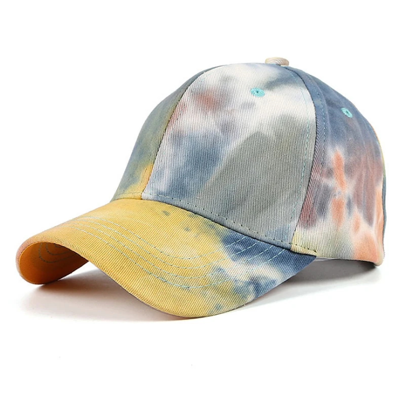 
China Factory Custom Wholesale High Quality Tie Dyed Design Cotton Sports Hats Women Baseball Cap 