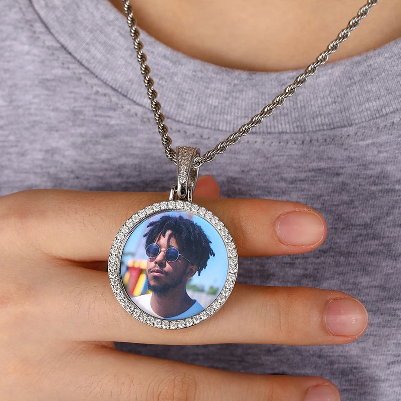 Moissanite Memory Pendant 925 Silver Custom Hip Hip Photo Pendant Iced Memory Moissanite Pass Diamond Test