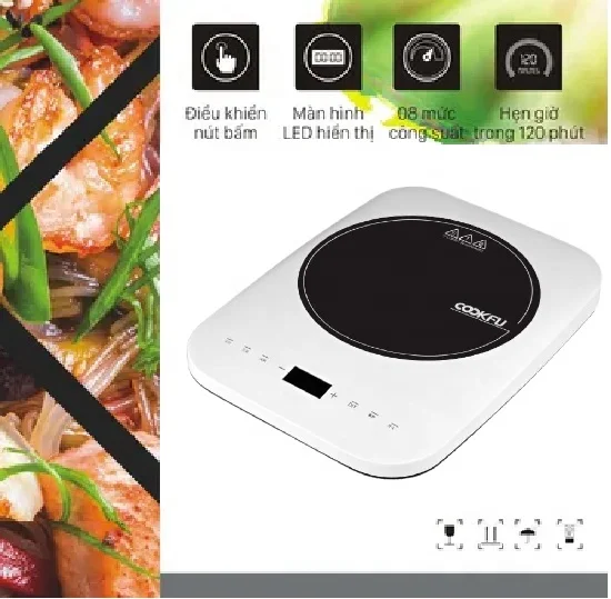 Household Induction Cooker 2200W Heating Plate Electromagnetic Oven Electric Stove Cooking Machine Waterproof Touch Control
