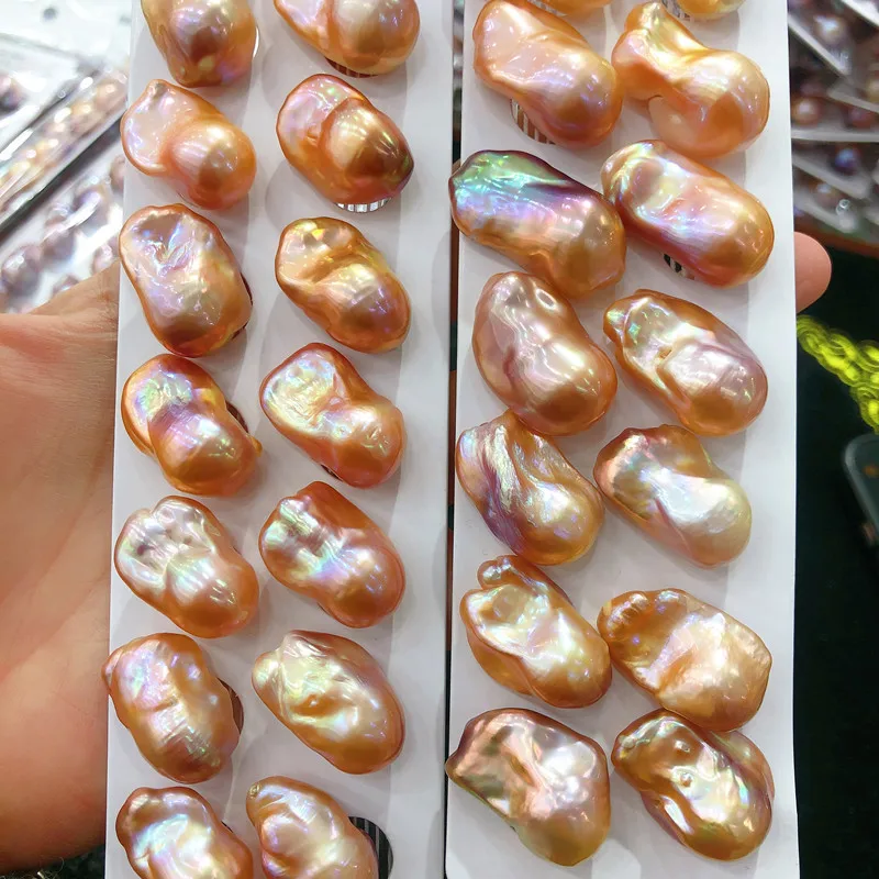 Wholesale Baroque Pearl 12~26mm Natural Fresh Water Pearl High Quality Pearl Single Purple Orange Pink Beads For Earring Making