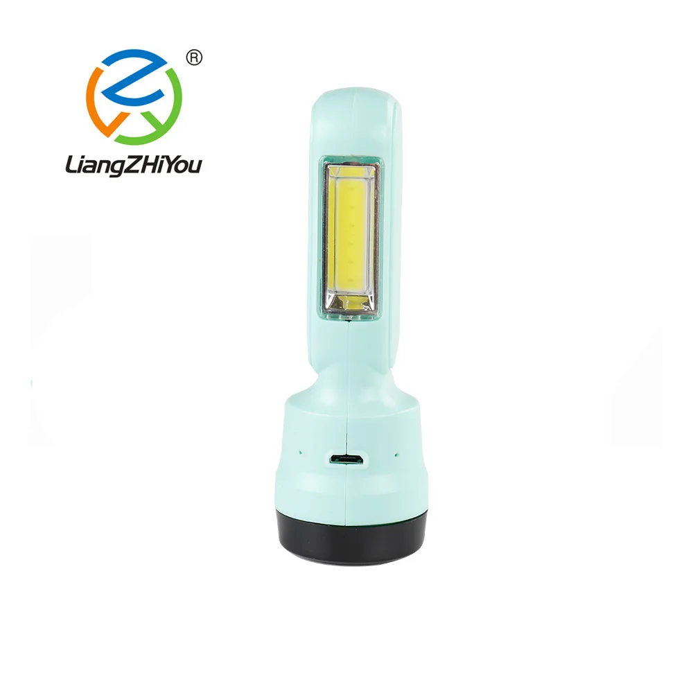 
Small ABS USB rechargeable led torch flashlight with COB sidelight 
