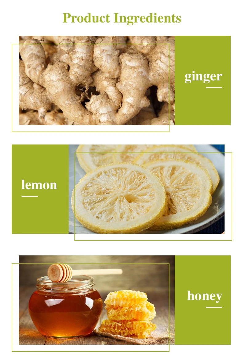 Private label 100% Natural Herbs Instant Powder Flavor Tea Warm Stomach Honey Lemon Ginger Tea