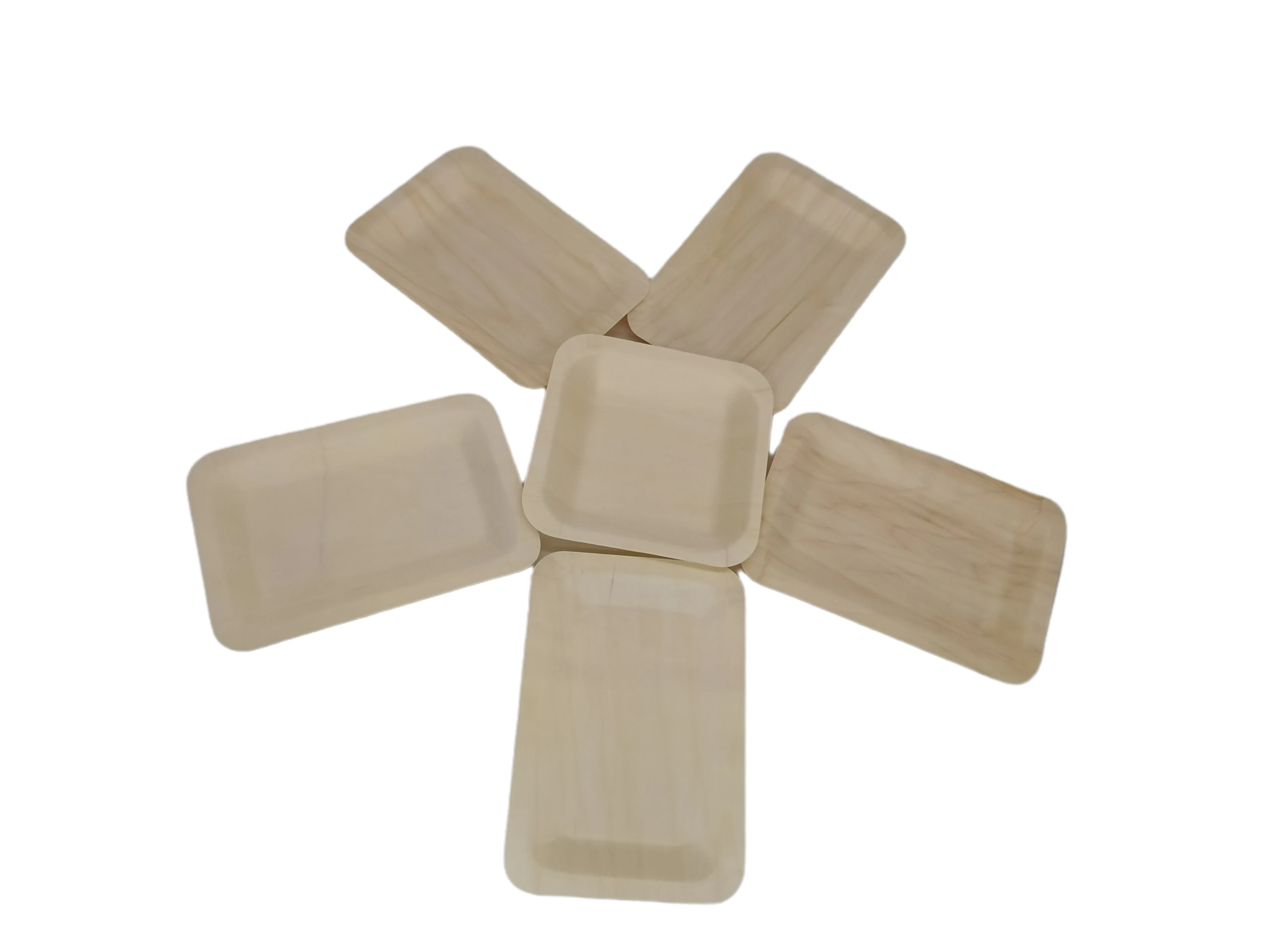 2022 cheap biodegradable food tray disposable bamboo wooden plate sushi wooden plate